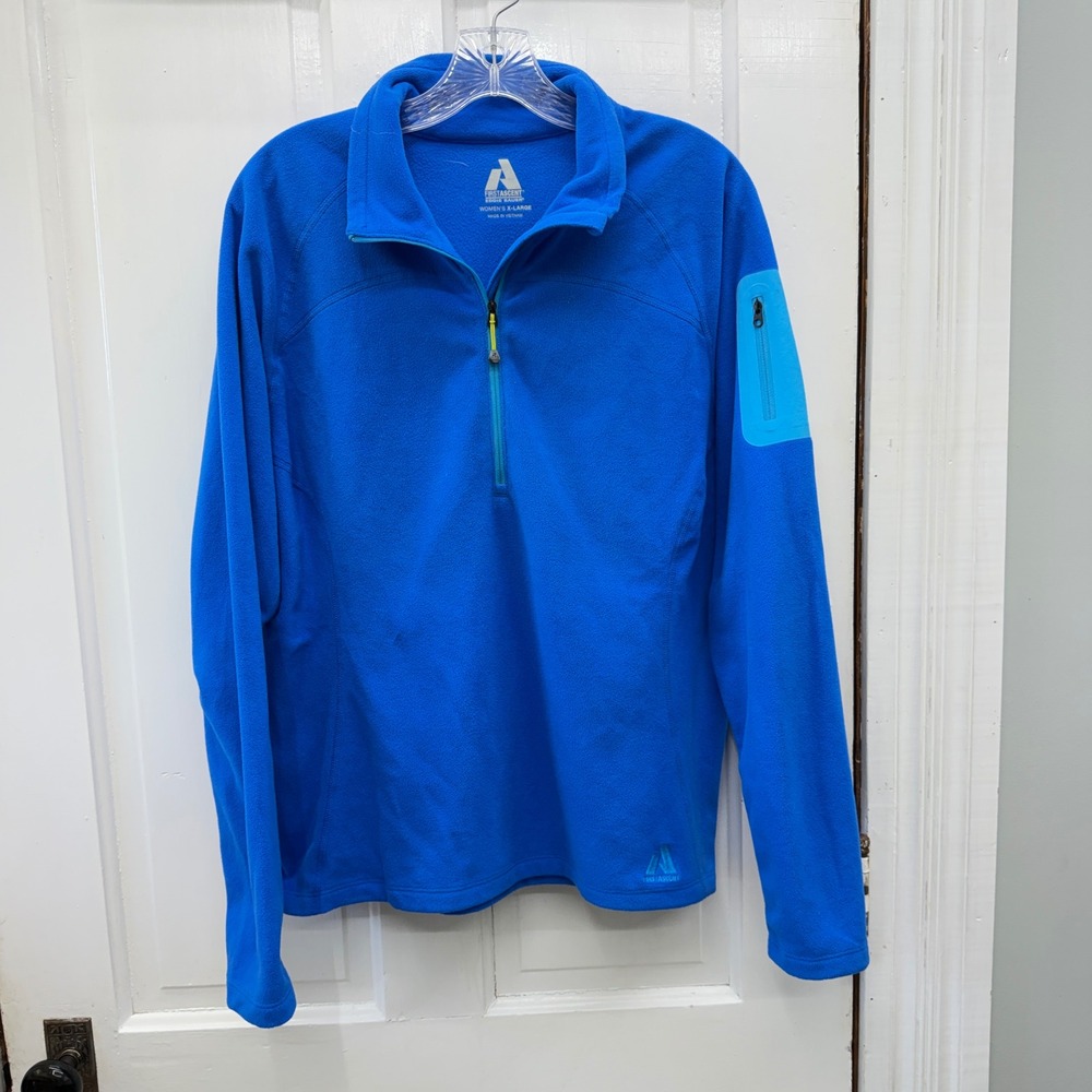 Eddie Bauer First Ascent Womens XL Blue 1/4 Zip Fleece Pullover Jacket 0061